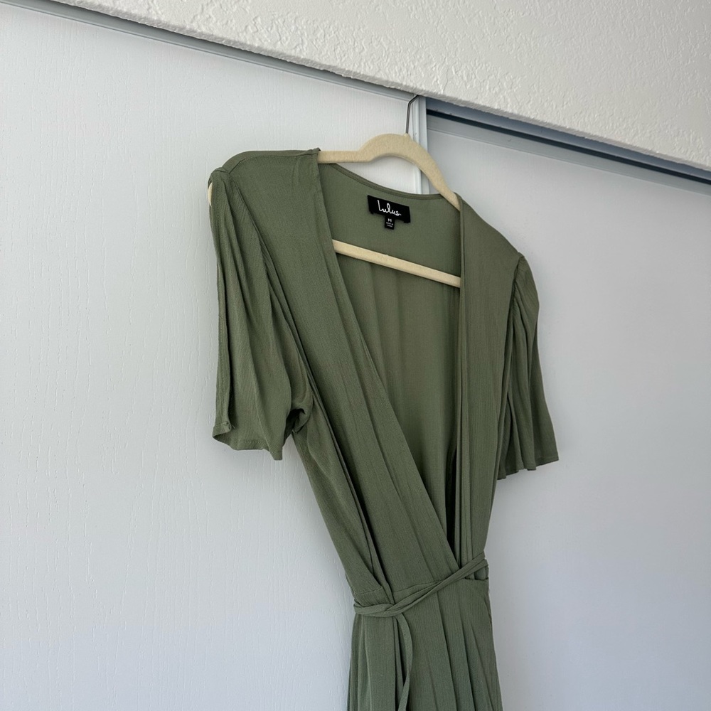 Lulus Olive Green Wrap Dress
